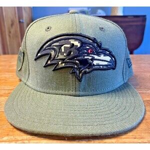 Baltimore Ravens Snapback Hat New Era 9Fifty Green Khaki Camo Logo Military